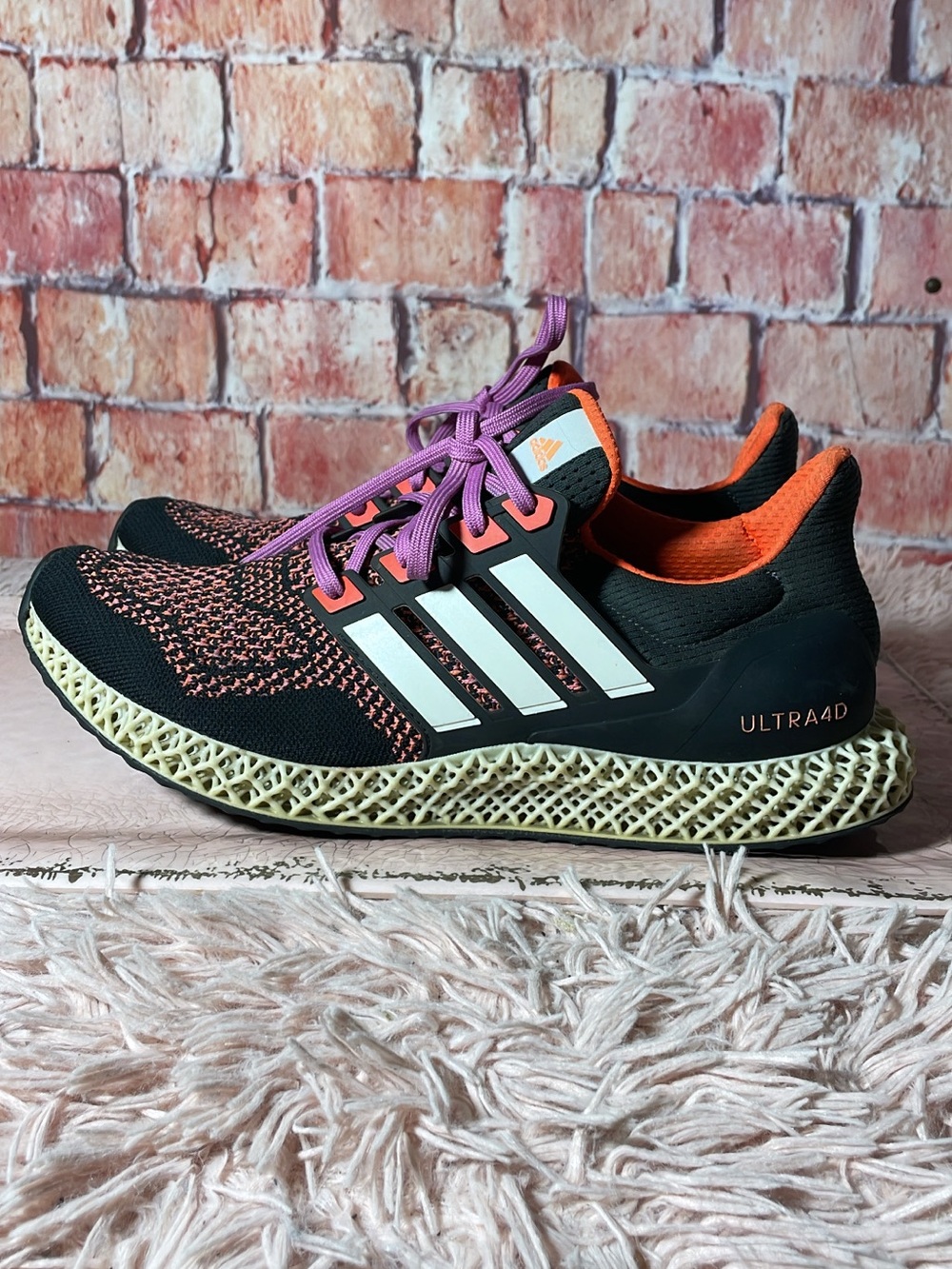 adidas Ultra4D Women's Black Running Shoes with Orange & Purple Accents